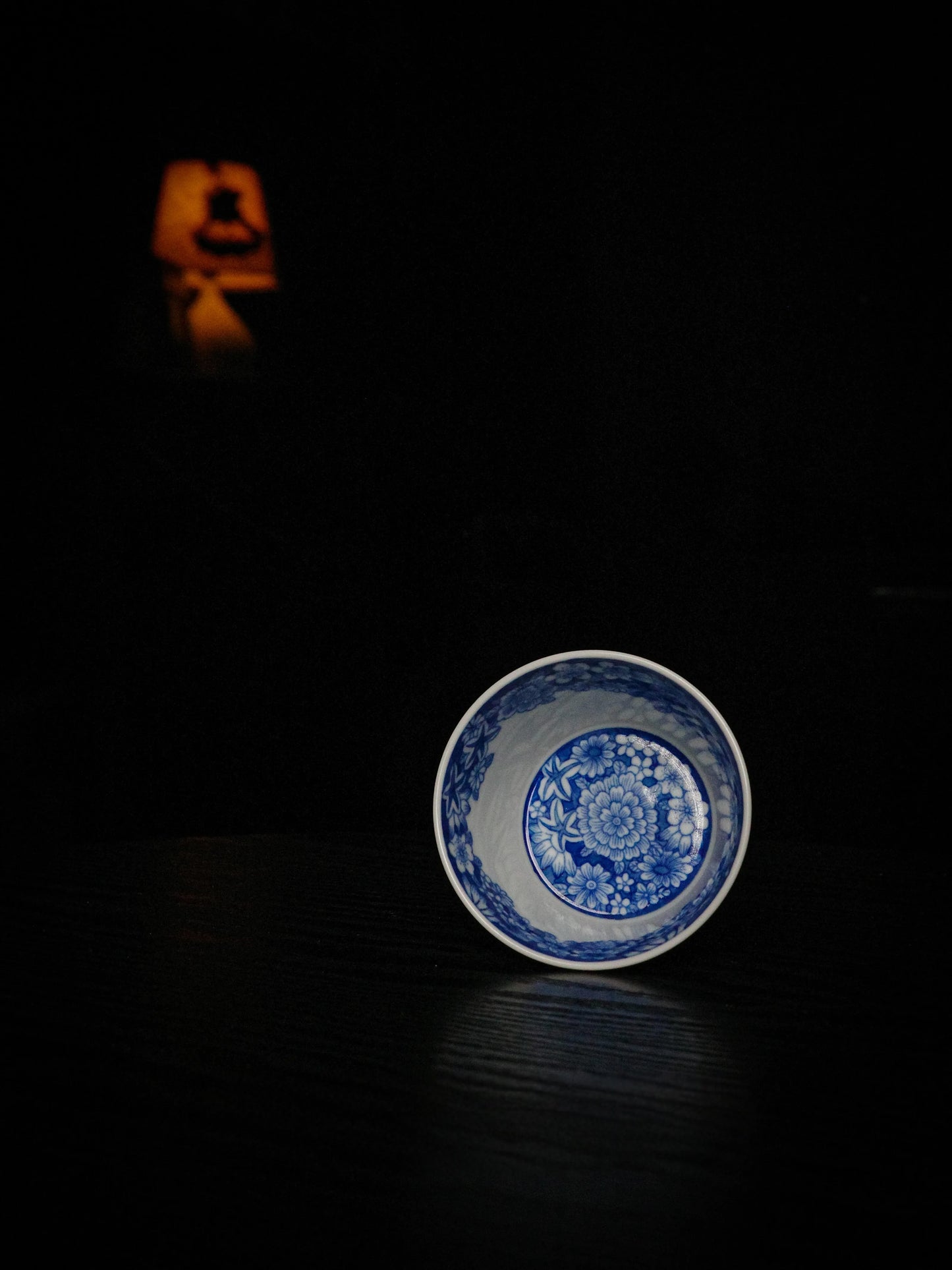 Kilnora Blue-and-White Myriad Flowers porcelain coffee cup featuring intricate floral pattern