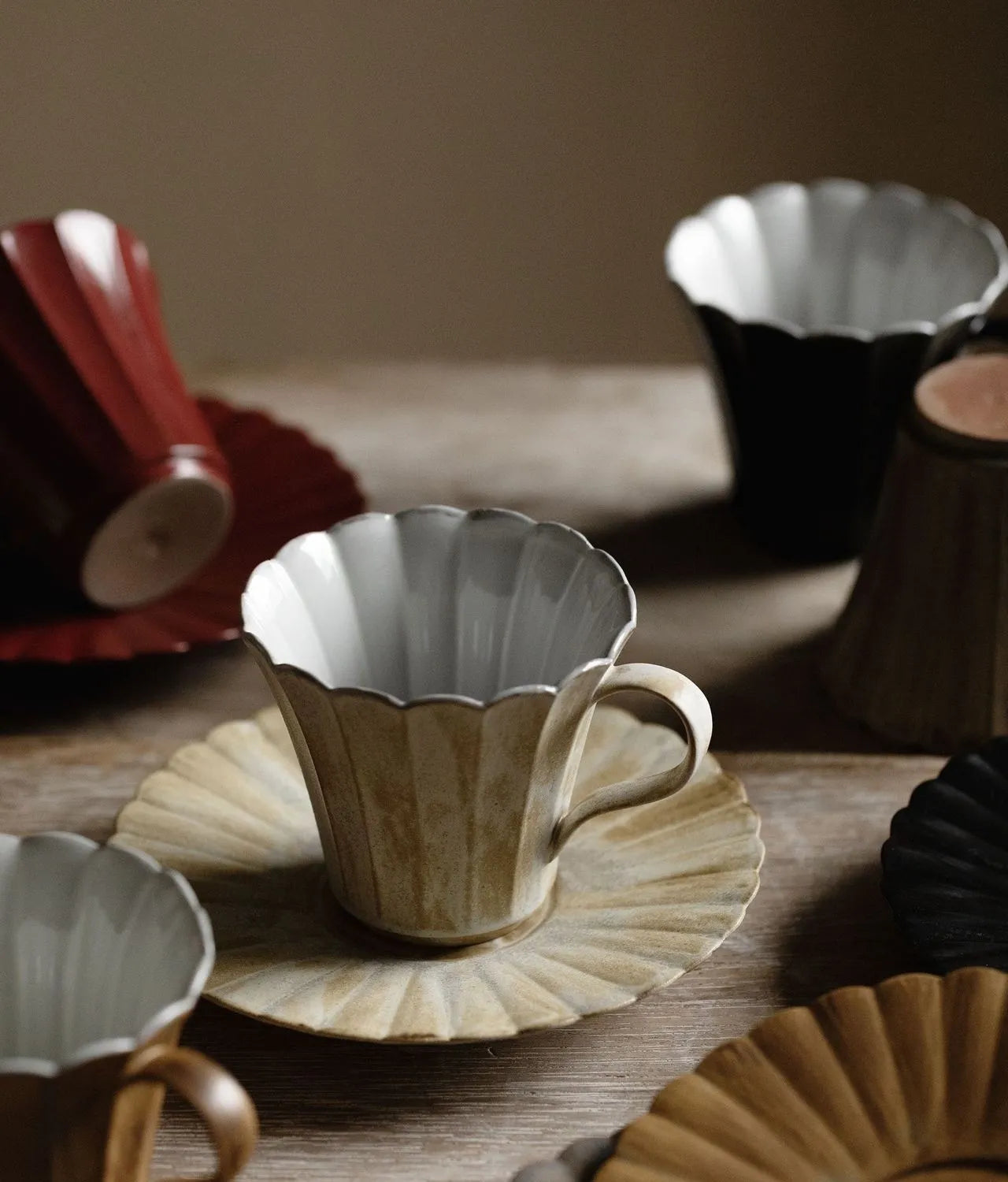 Kilnora Venor Joseon White porcelain cup and saucer set with pure white glaze and classic silhouette