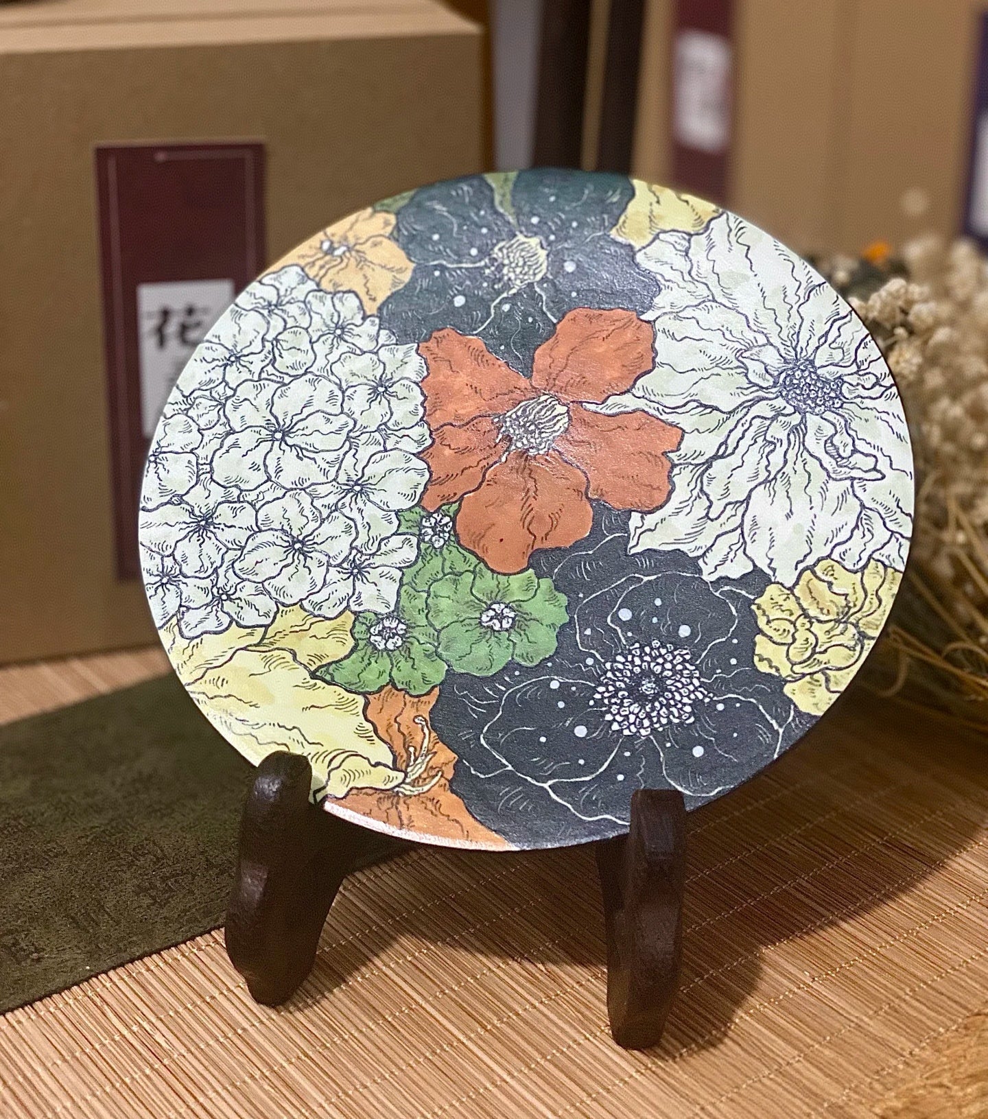 Handcrafted Fully-Decorative Green Dinner Plate