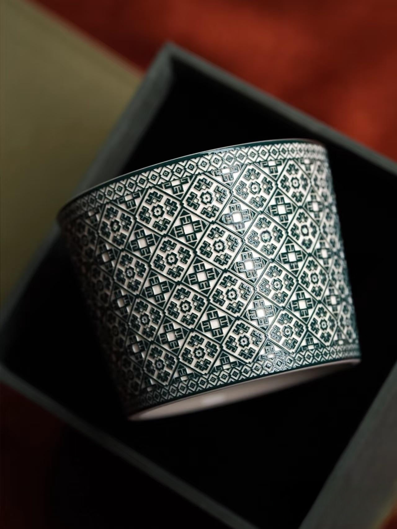 Kilnora LOOFA STUDIO Promise of Return underglaze carved porcelain cup symbolizing hope