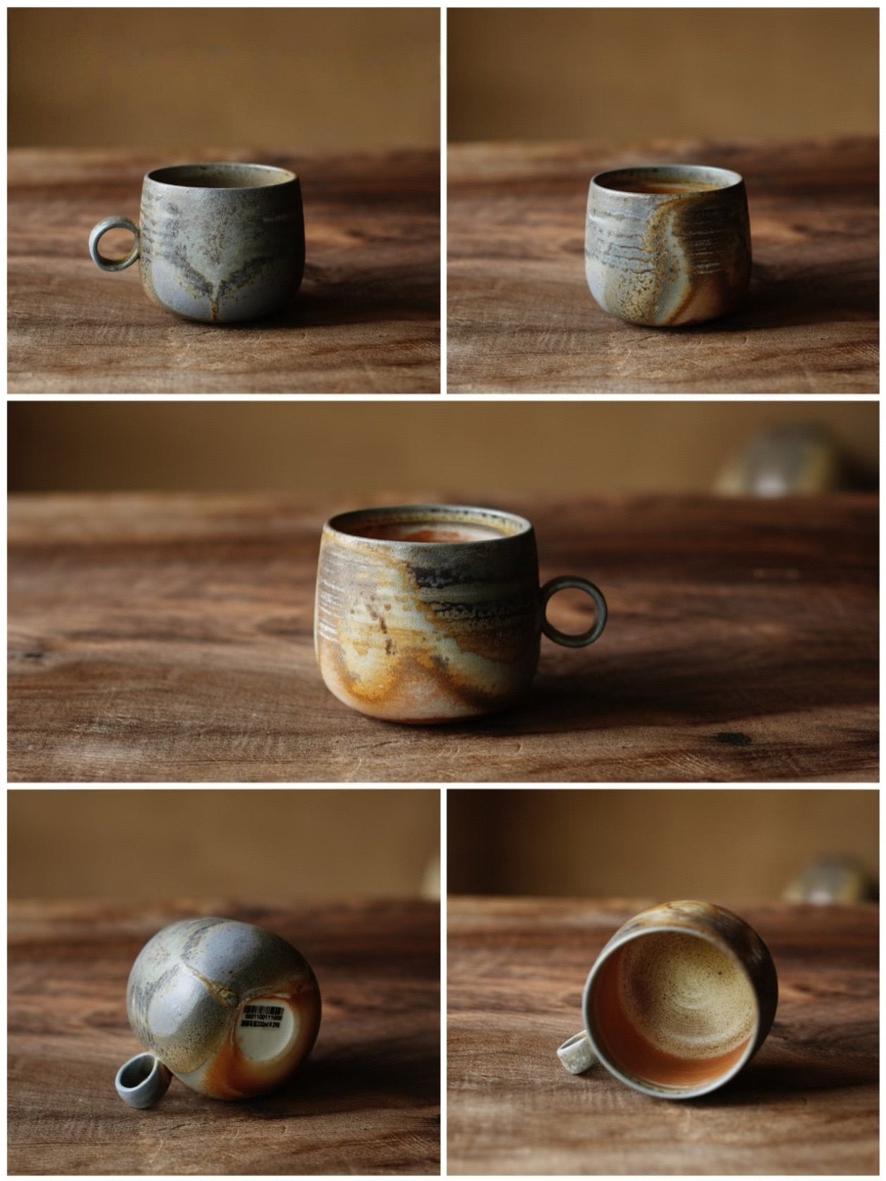 Kilnora Kyūshō Wabi-Sabi No. 30 wood-fired mug featuring soft ash-flow veils on porcelain.