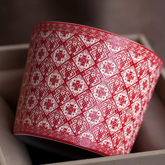 Kilnora LOOFA STUDIO Genesis Brocade underglaze carved porcelain cup