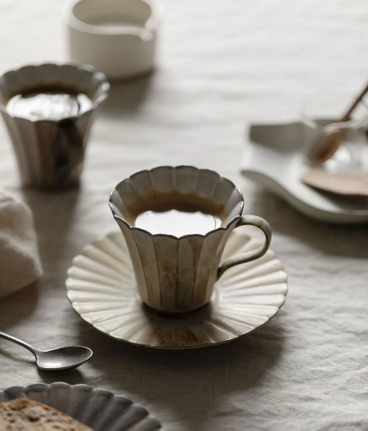 Kilnora Venor Joseon White porcelain cup and saucer set with pure white glaze and classic silhouette