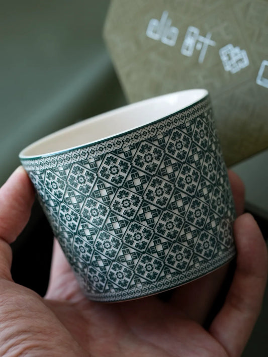 Kilnora LOOFA STUDIO Promise of Return underglaze carved porcelain cup symbolizing hope