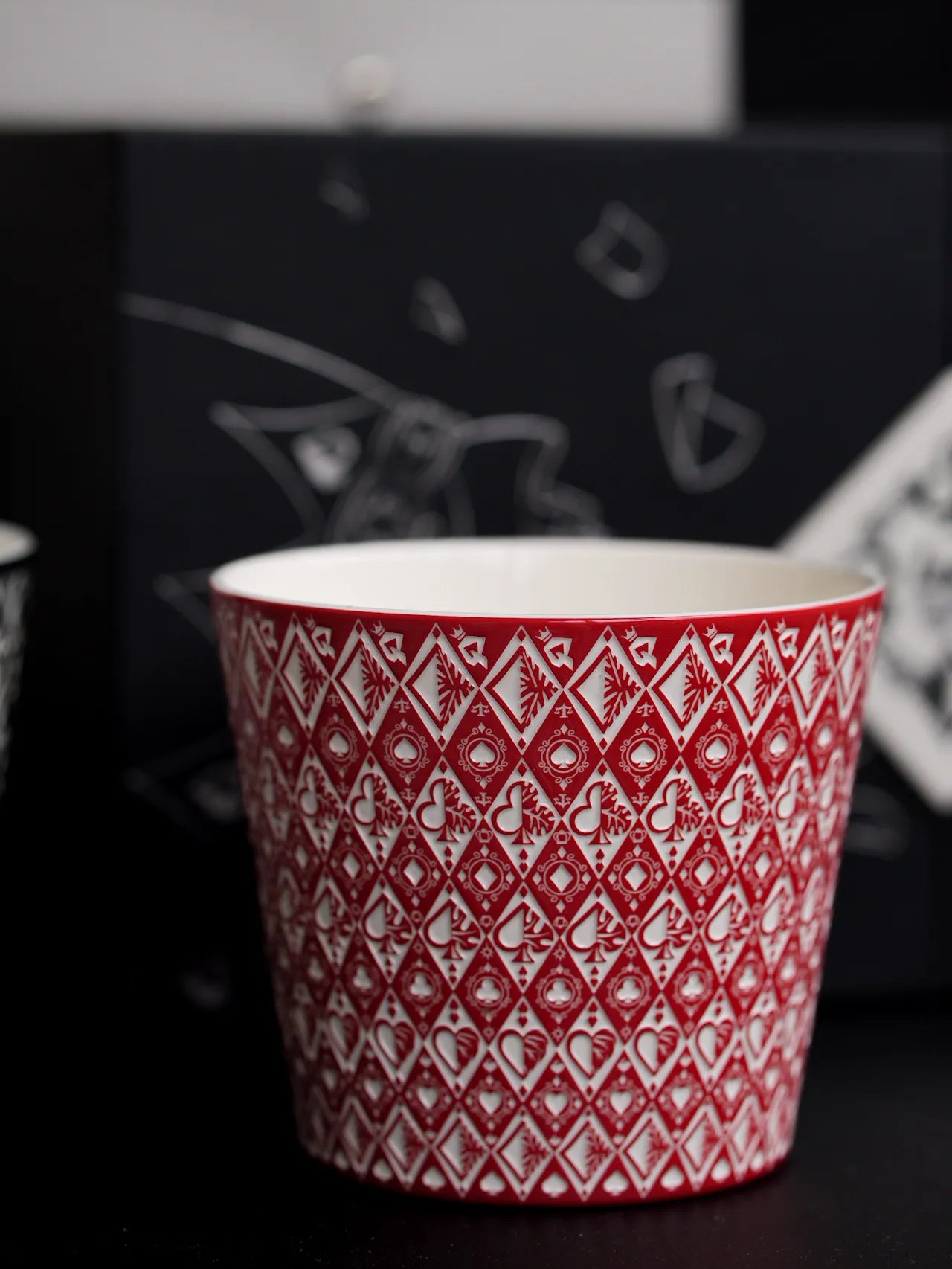 Kilnora LOOFA STUDIO set of two porcelain cups featuring The Magician and Queen of Fortune motifs