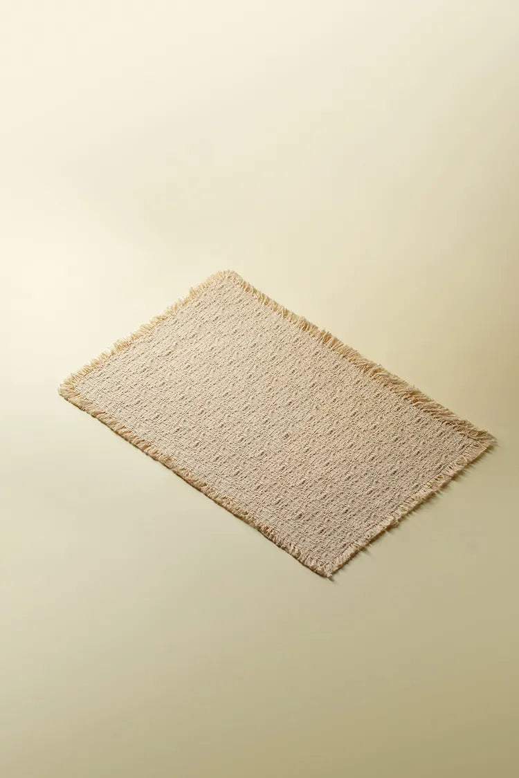 Handcrafted Tassel Beige Tea & Cup Mat