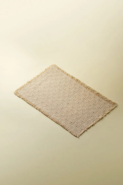 Handcrafted Tassel Beige Tea & Cup Mat