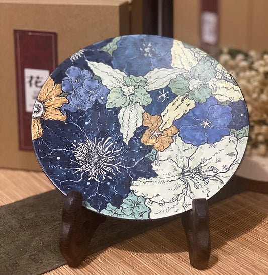 Handcrafted Fully-Decorative Blue Dinner Plate