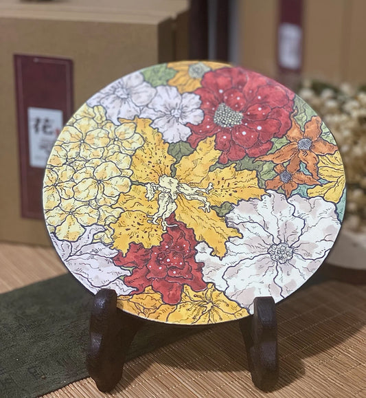 Handcrafted Fully-Decorative Yellow Dinner Plate