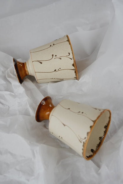 Kilnora Sōng Amber Series stemmed goblet with translucent amber glaze and elegant silhouette