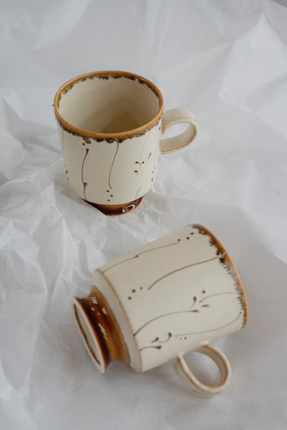 Kilnora Sōng Amber Series coffee cup featuring rich amber glaze and delicate relief patterns