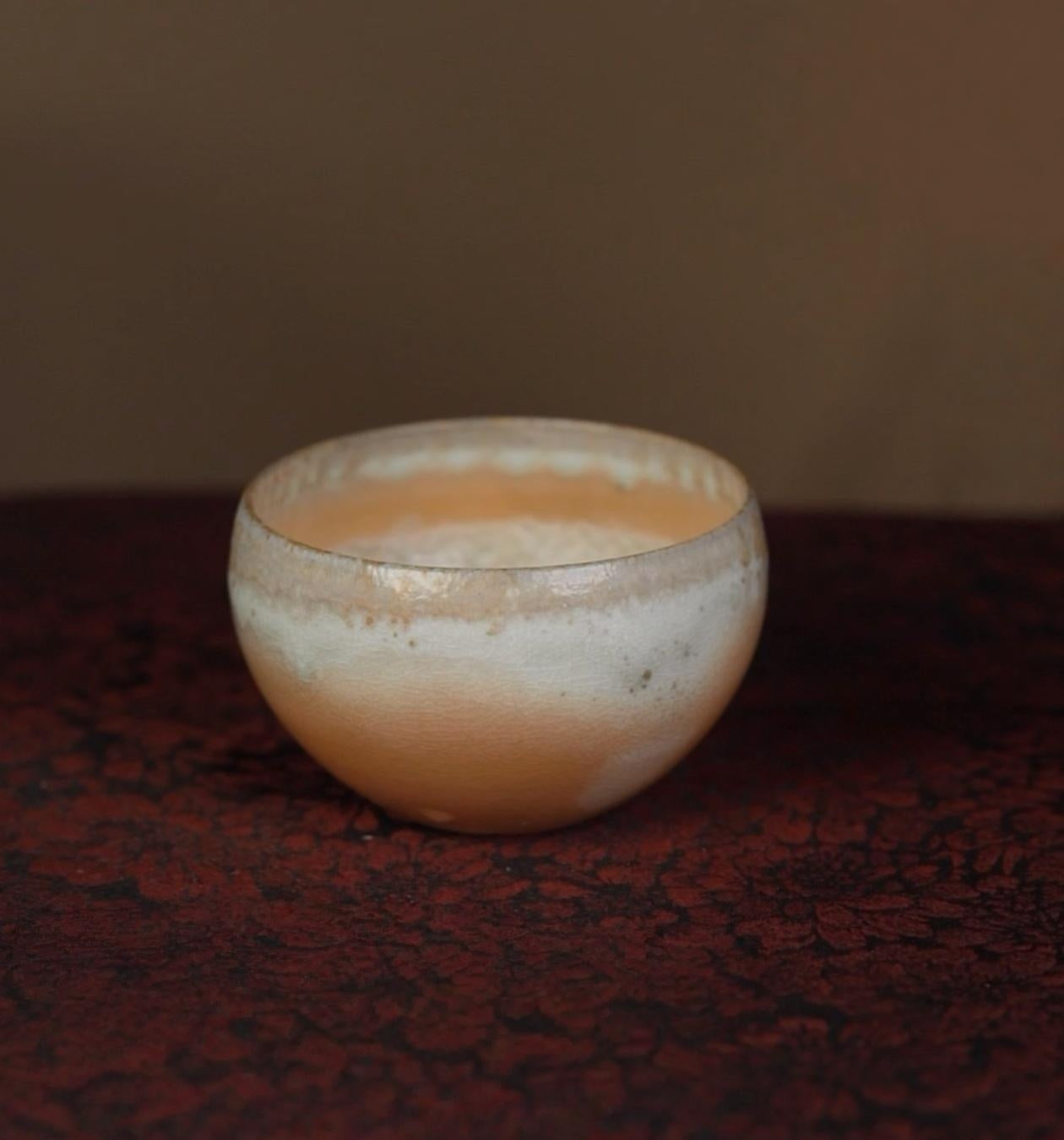 Kilnora Dai-in Series Septarian porcelain cup with natural septarian pattern revealed by wood firing.
