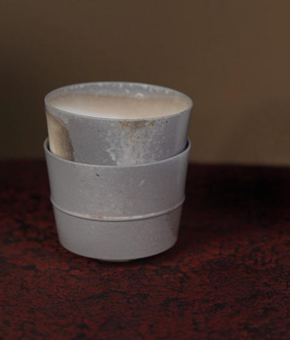 Kilnora Dai-in Series bamboo porcelain cup wood-fired to accentuate bamboo grain textures.
