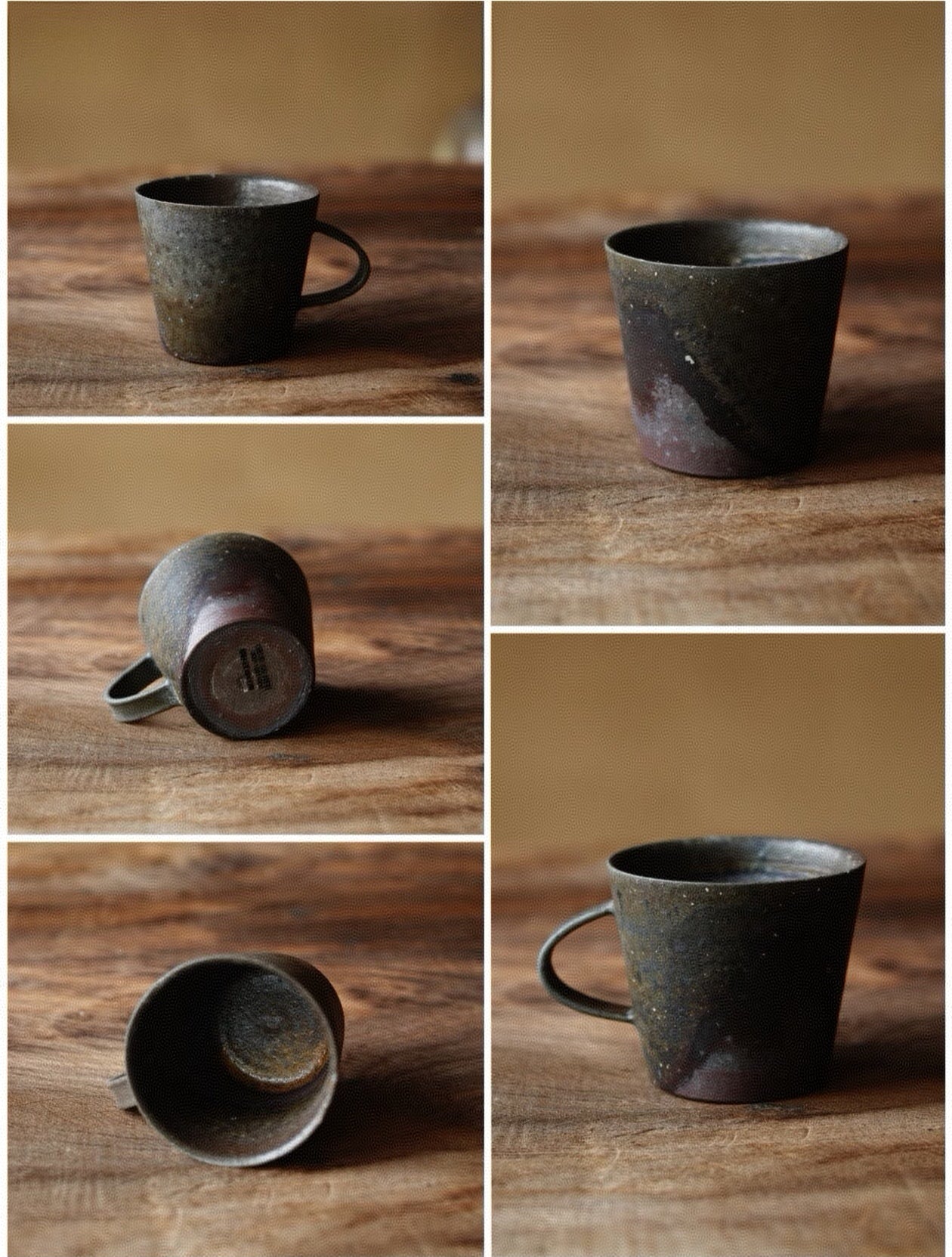 Kilnora Kyūshō Wabi-Sabi No. 36 wood-fired mug 140 ml with unique ash drifts and flame details.