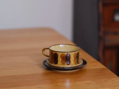 Kilnora Shisō Caramel Butterfly porcelain cup and saucer set with hand-painted butterfly design